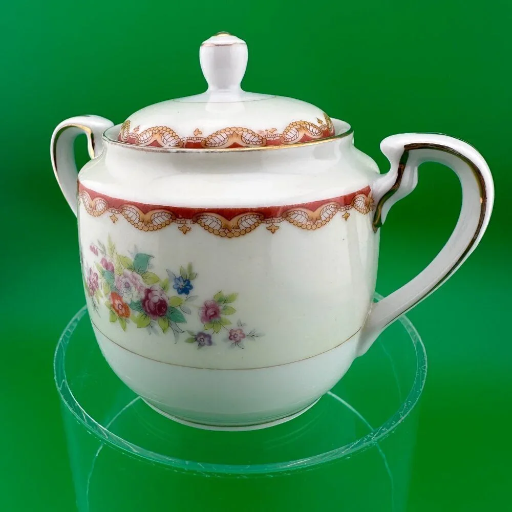 VINTAGE DIAMOND CHINA MADE IN JAPAN SUGAR BOWL